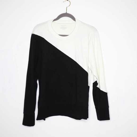 Summersalt Tops - SUMMERSALT The Softest French Terry Pullover Sweatshirt Black / White Size L